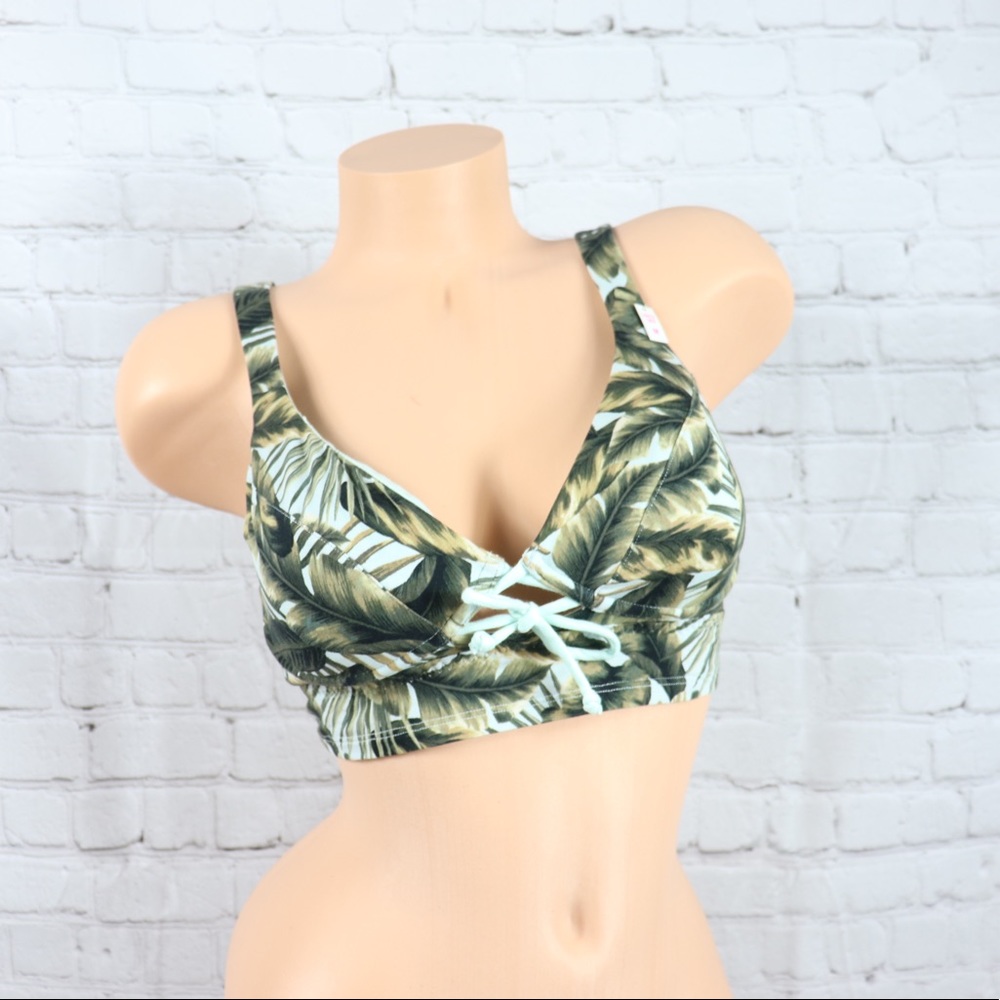 VS Pink Lightly Lined Palm Print Scoop Bralette - Picture 3 of 7
